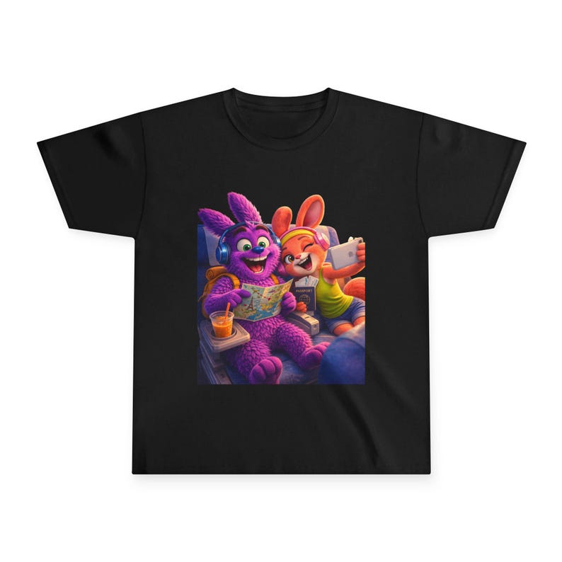 Cartoon Bunny & Monster Toddler Tee | Movie Night Friends 130