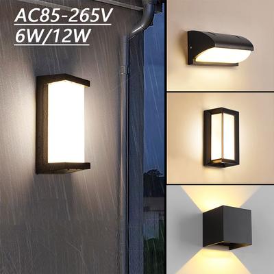 Outdoor Motion Sensor LED Porch Lights AC85-265V LED Wall Light Waterproof Dusk To Dawn Exterior Lighting For Porch Garden Patio