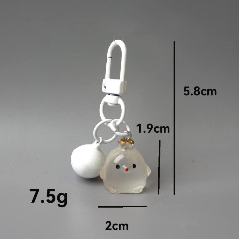 Random Luminous Bell Chicken Hanging Decoration Car Key Bag DIY Handmade Keychain