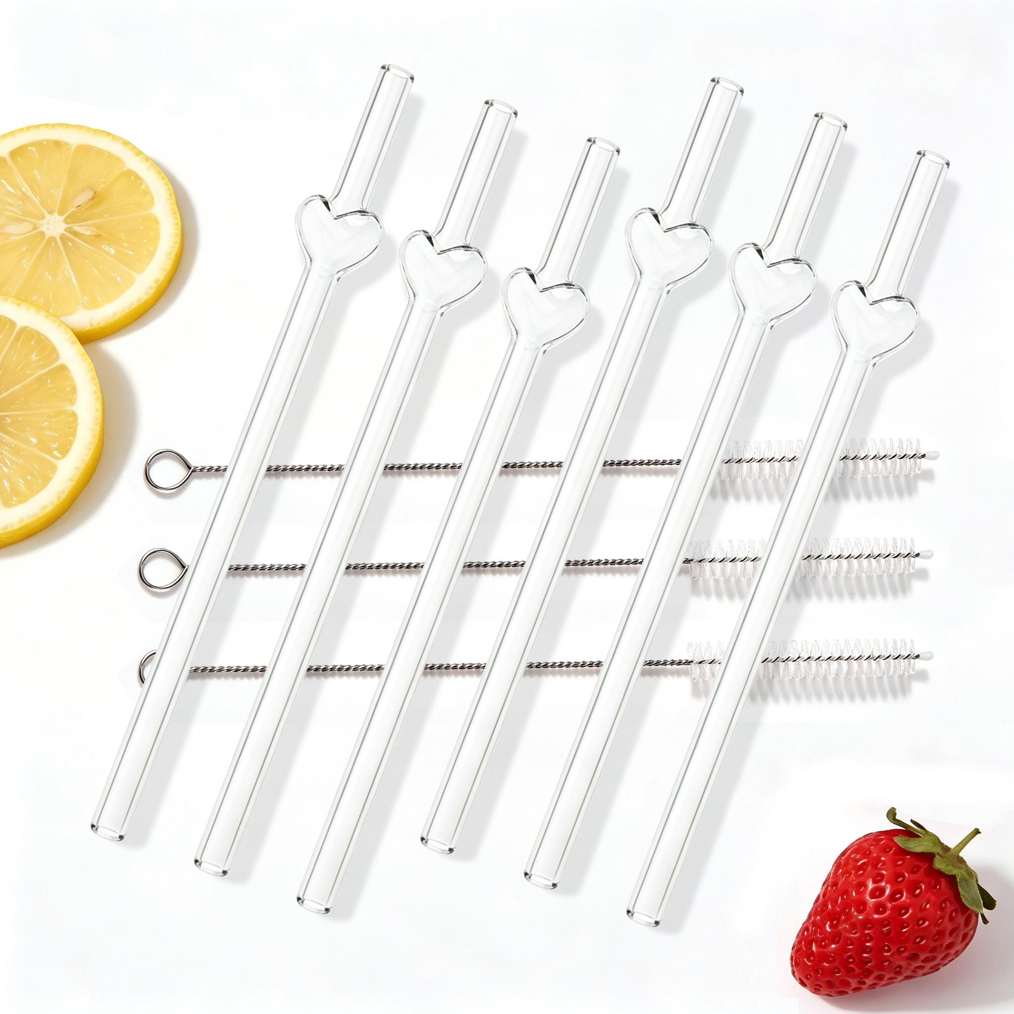 

9Pcs Reusable High Borosilicate Glass Straw Set Eco Friendly Drinking Straw for Smoothies Cocktails Bar Accessories прозрачный