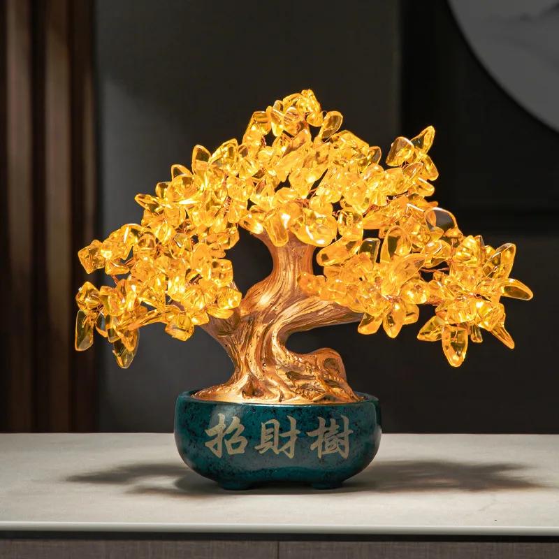 1pc Resin Money Tree Ornament Feng Shui Accessories Wealth Absorbing Ornaments Store Front Desk Decoration Promotion Gift