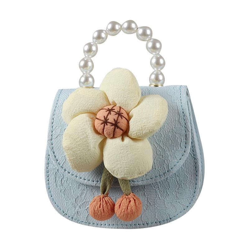 Stylish Mini Children's Handbag With Pearl Details And Trendy Chain Strap For Fashionable Kids