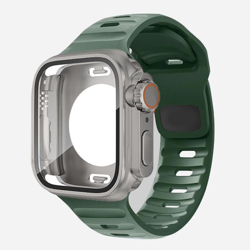 360 Waterproof Case+Silicone Strap for Apple Watch 9 8 7 Band Appearance Upgrade Ultra 49mm Iwatch Series 8 7 6 SE 5 4 3 2 1