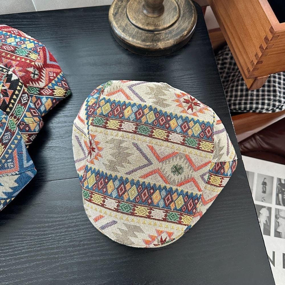 Bohemian Retro Newsboy Caps Painter Newsboy Flat Cap Fashion Ethnic Style Berets Hat Men Women
