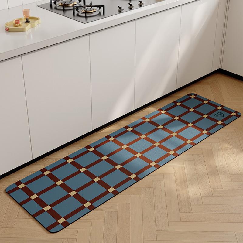 Kitchen Floor Mat PVC Leather Striped Carpet Anti-slip Oil-proof Waterproof Rug Long Strip Decorative Mats Alfombra De Cocina