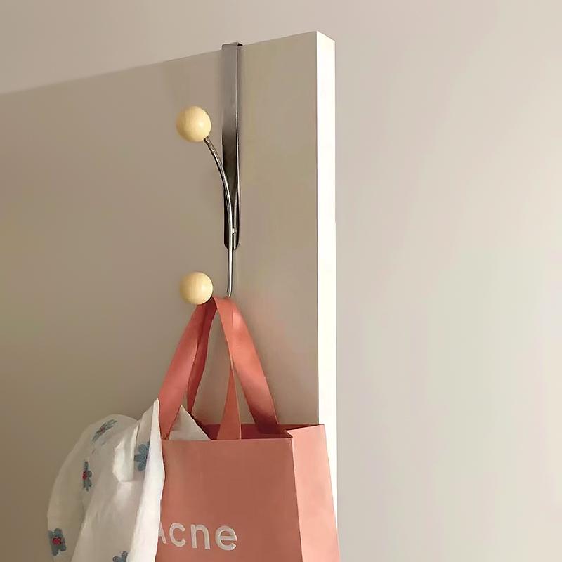 1 Pc Hook Behind The Door Cream Wind No Punching Required Originality Hook Iron Practical Cream Color Storage Coat  Hat Hook