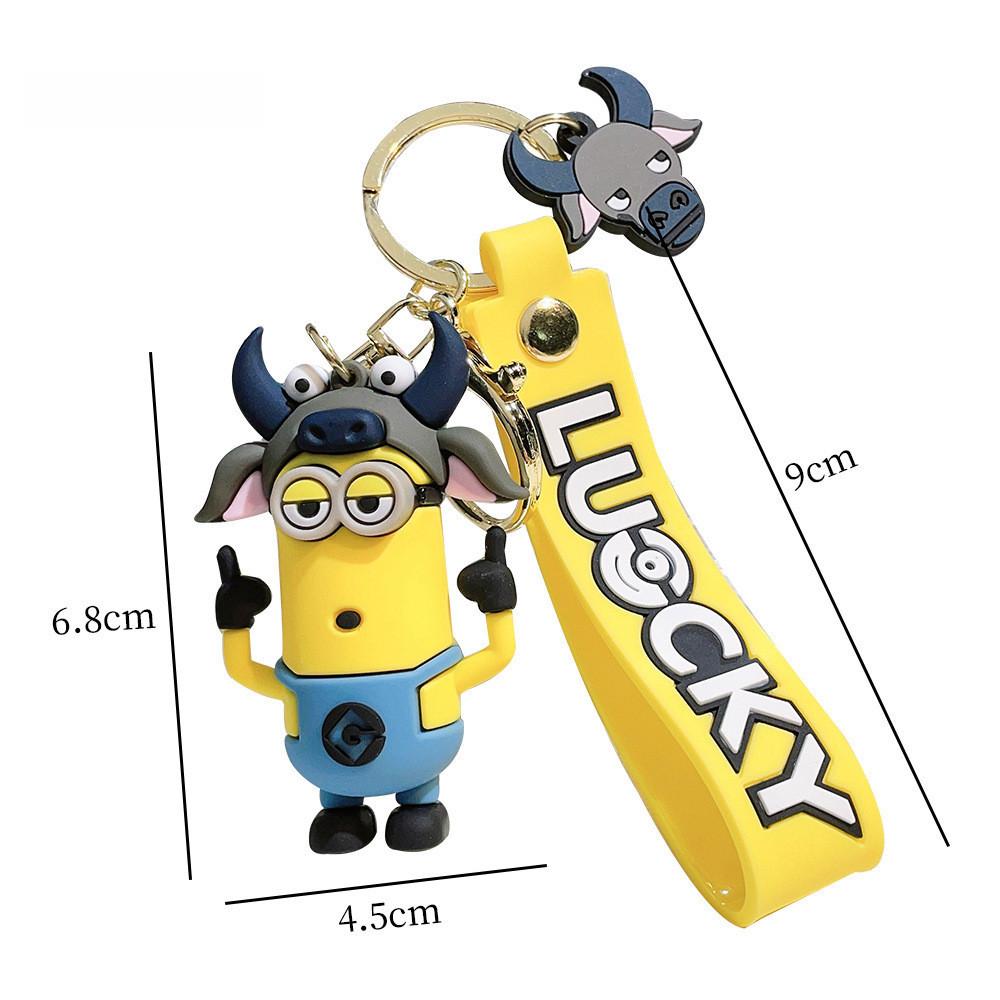 Adorable Cartoon Zodiac Silicone Keychain Cute Animal Car Hanging Charm