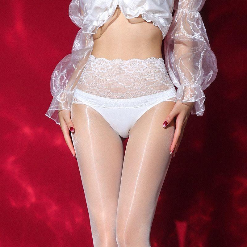 Ultra-Thin Stockings Aurora Seamless Lace Waist Pantyhose Black Silk Seamless Crotch Glossy Base Stockings