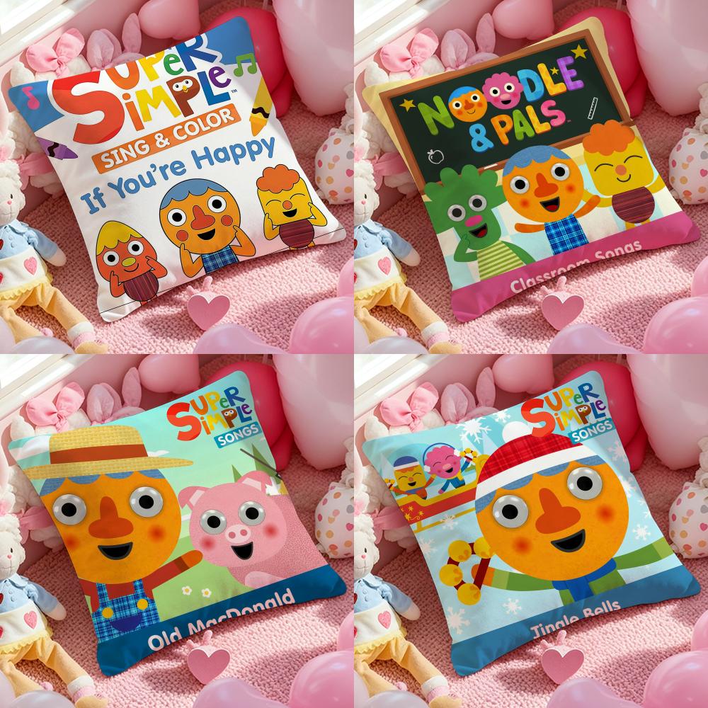 Cartoon NNoodlePPals Pillow Case Soft Plush Fabric DoubleSided Printed Cushion Cover Warm Winter Sofa Pillow Case