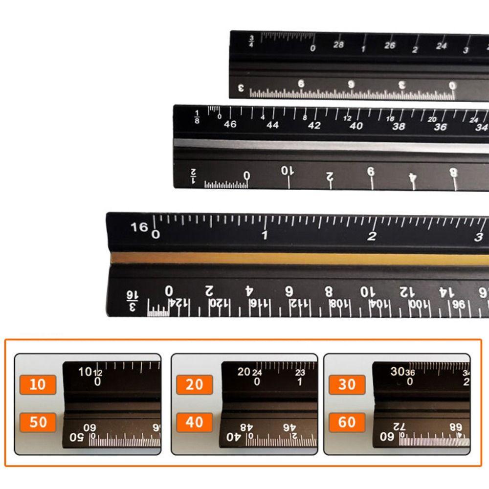 Linijka 30 cm Metalowa Linijka Projektowa Wielokolorowa Linijka Trójkątna Student