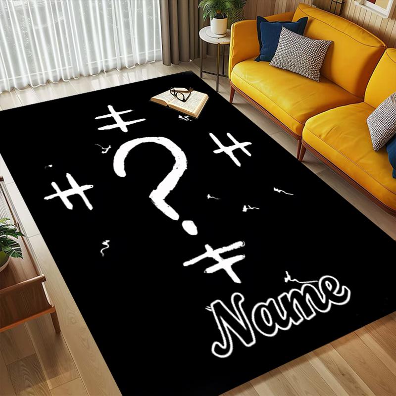 Custom Name Dark Knight Living Room Non-Slip Area Rug Soft Carpet for Bedroom Kids Playroom Sofa Office Home Decor Doormat