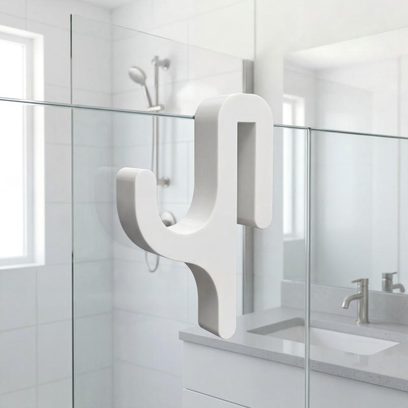 3D Shower Door Towel Hook for 8mm Glass Doors Bathroom Hanger for Clothes Towel Bathrobes Laundry Dormitory Apartment