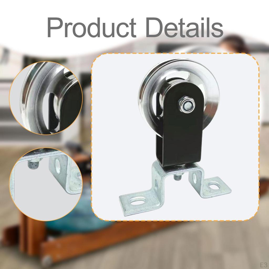 Gym Pulley Cable Wheel Multifunctional Attachment Practical Compact Black Rotation Exercise