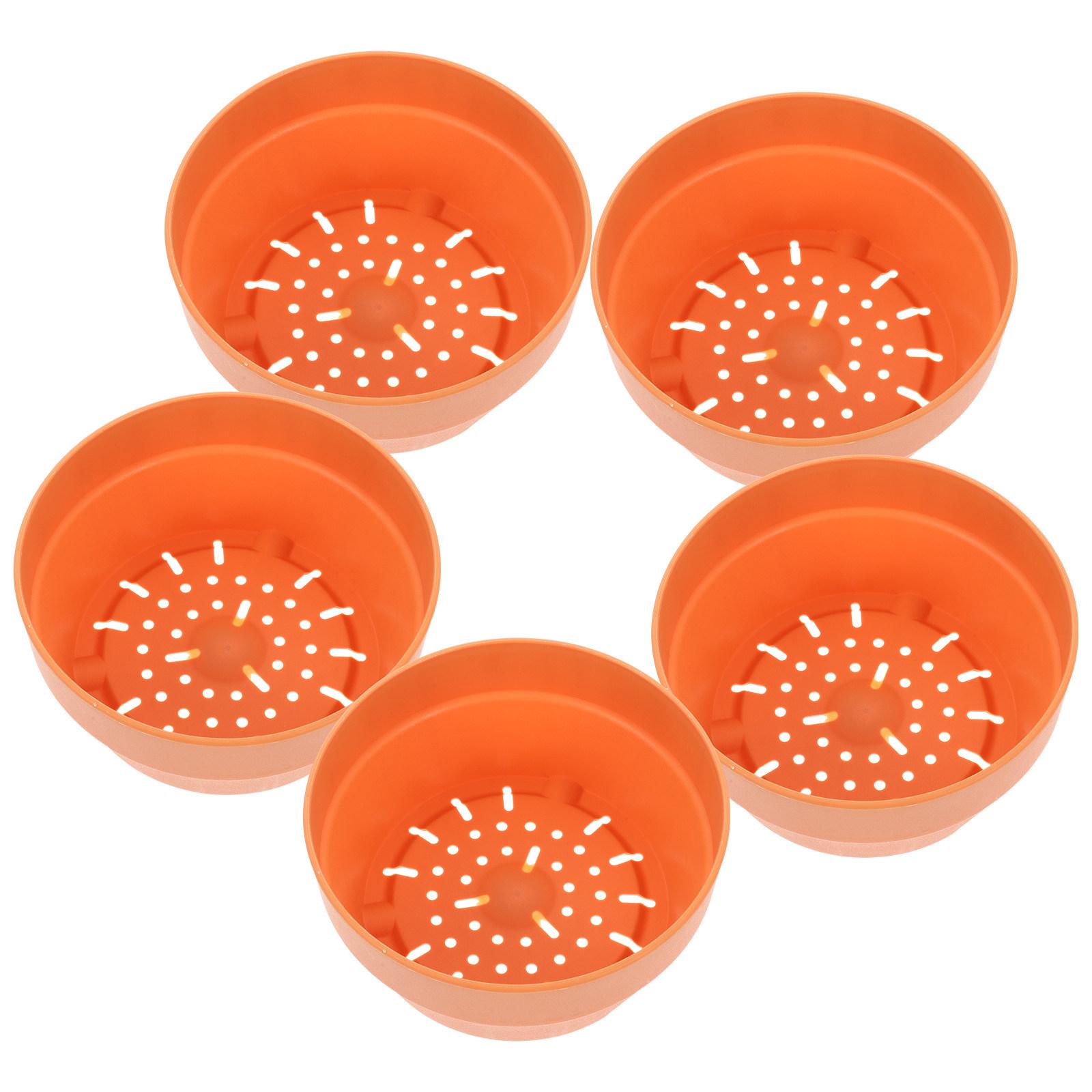 

6Pcs Imitation Clay Plastic Flower Pots Round Drainage Hole Containers Indoor Outdoor Small Succulent Plant Holders Balcony 12.5x10.1cm