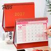 Monthly Organizer for Desk 2027 Calendar, Standing Flip Desktop Minimalist Gold Foil Cover Home Office Accessory Planner, Thick Paper Note Taking,