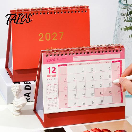 Monthly Organizer for Desk 2027 Calendar, Standing Flip Desktop Minimalist Gold Foil Cover Home Office Accessory Planner, Thick Paper Note Taking,