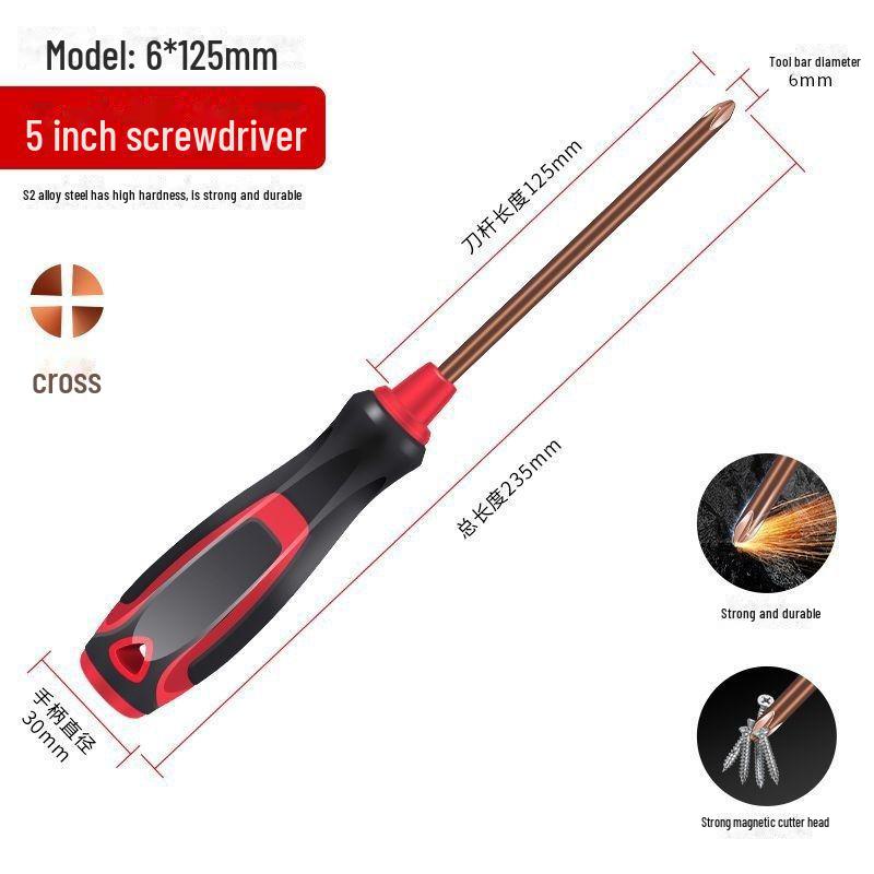Japanese Industrial S2 Alloy Steel Screwdriver Set - Flat Cross, Super Hard, Free Shipping