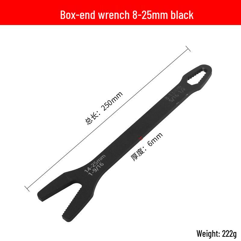 Multi-Purpose 8-22mm Self-Tightening Double-Head Wrench: Box-End & Open-End