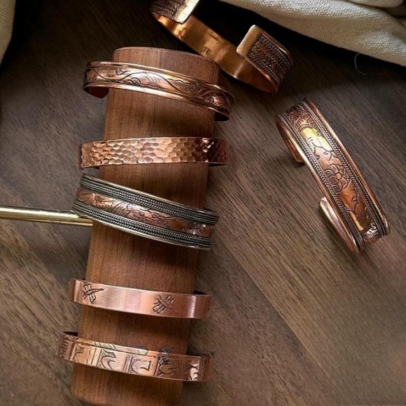 Metal Brąz/Miedź Glinka Drewniany Wzór Złoto Rękodzieło Dekoracja z Miedzi Pierścionek dla Pary Wisiorek Prezent Materiały Produkcyjne