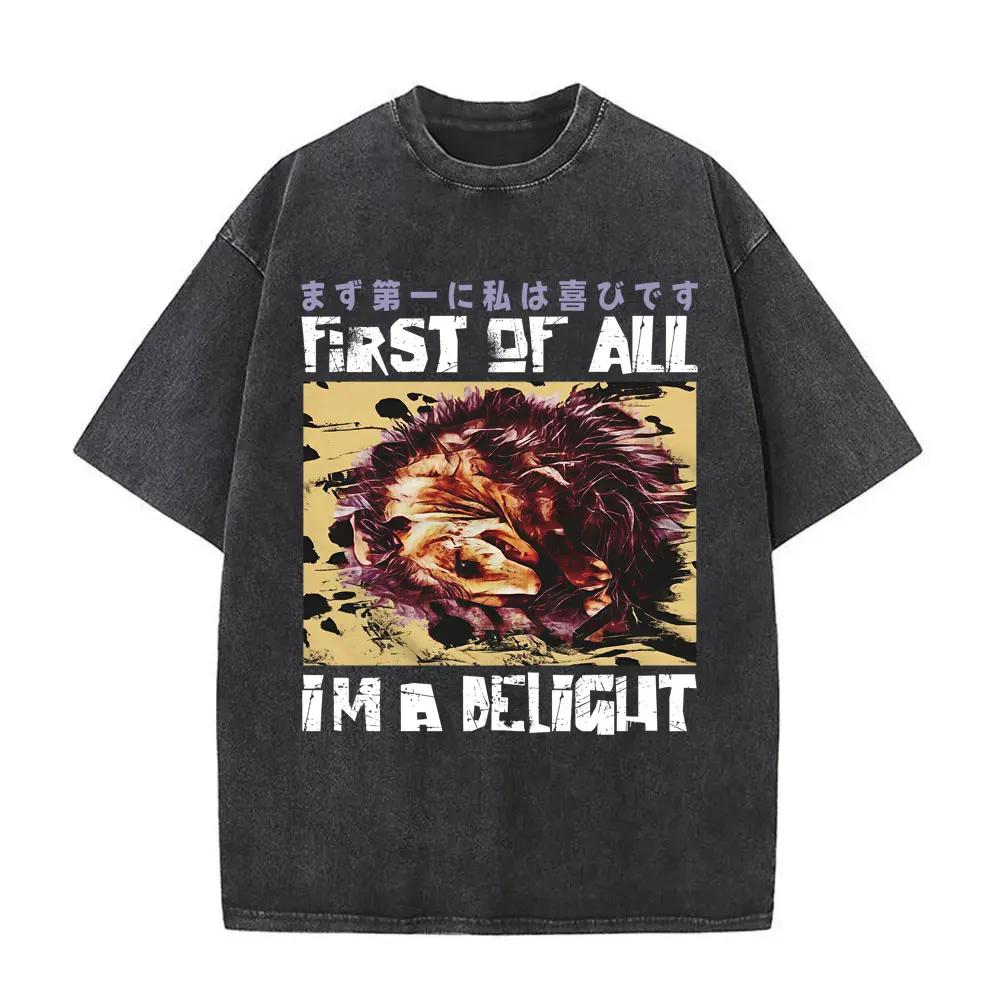 Talloze Gruwelen Wachten Maar Ik Blijf Trouw Aan De Kaas T-shirt Grappig Japanse Stijl Muis Rat Retro Gewassen T-shirt Unisex