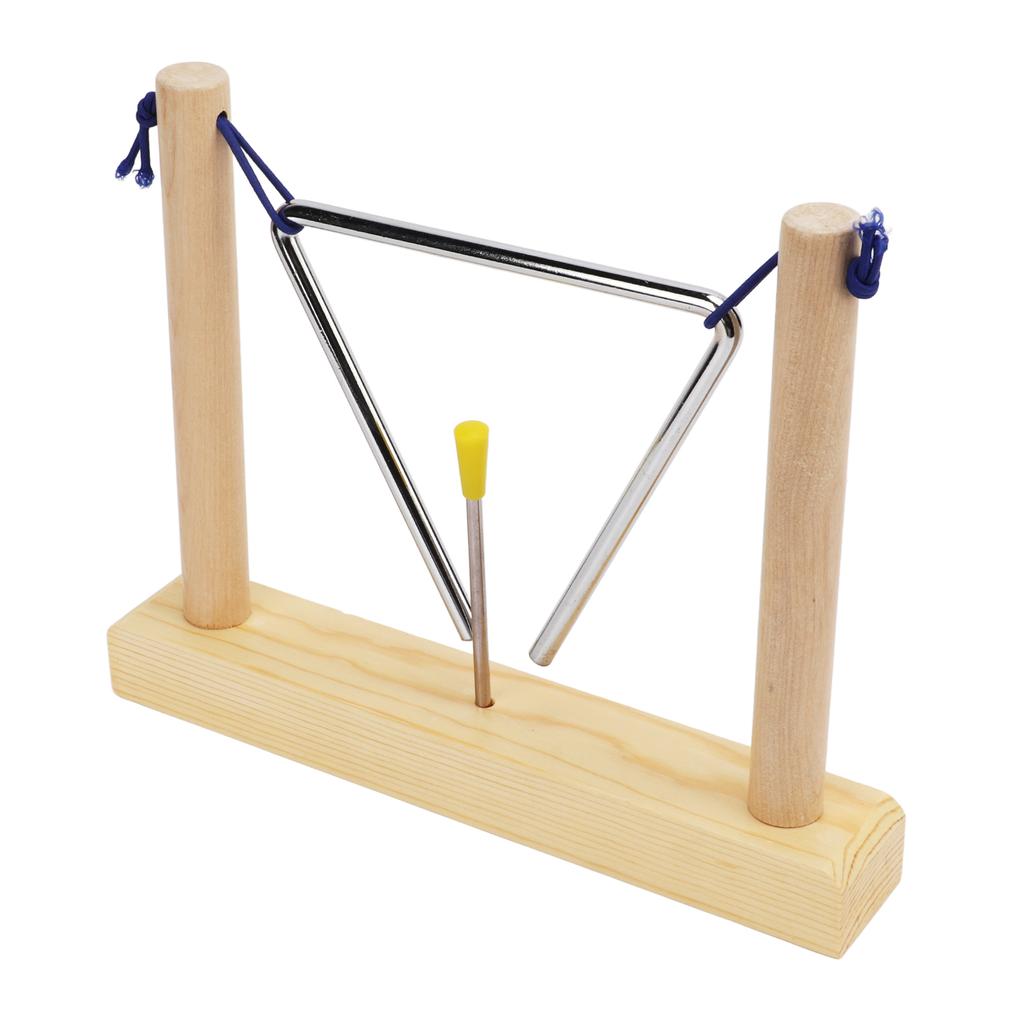 Hand Percussion Triangle Musical Instrument with Pine Frame for Performance Playing