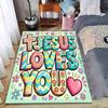 Jesus Loves You Carpet Set Flowers Pattern Carpet Set (1 Duvet Cover, 2 Pillowcases, Duvet Not Included)