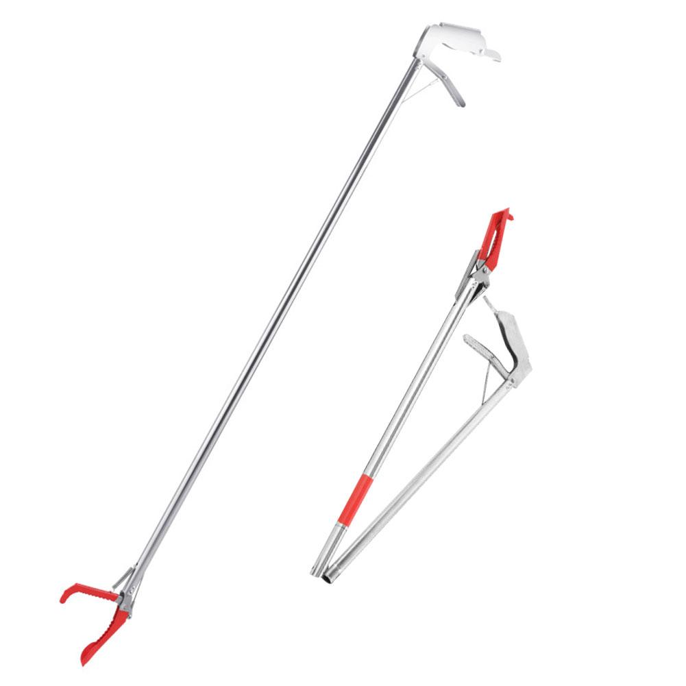1.5M Stainless Steel Snake Catcher Tongs Foldable Reptile Grabber Tool Two Types Snake Hook Pliers Garbage Clip Tool for Outdoor
