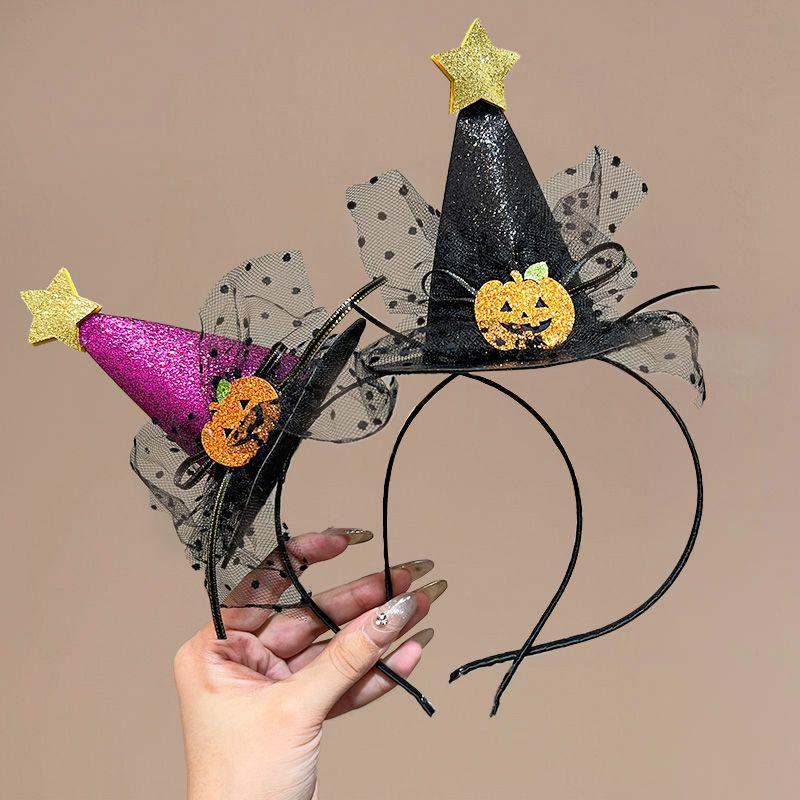 Kids' Halloween Ghost & Witch Hat Hairband - Cute & Funny Hair Accessory