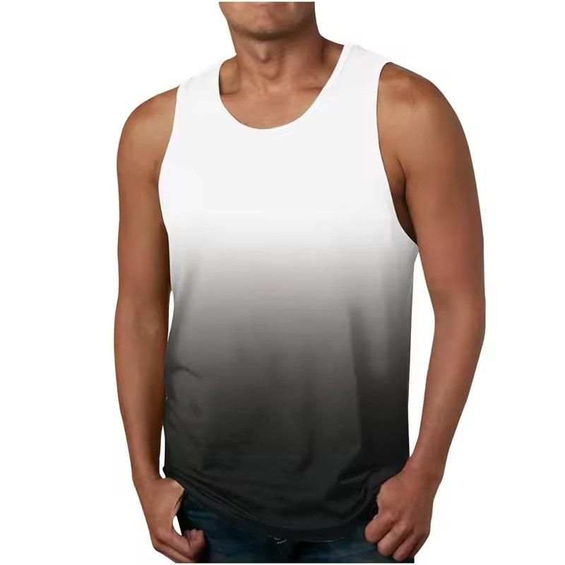 Débardeurs d'été à imprimé 3D dégradé pour hommes, streetwear décontracté, débardeur sans manches oversize, musculation, gilet de gym pour hommes, vêtements pour hommes