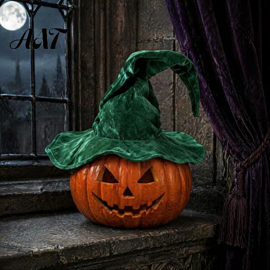 Full Color Matte Witch Hat for Women, Large Ruched Velvet Wizard Twisted Halloween Party Headwear Party, Cosplay Costume, Stage Performance Accessory