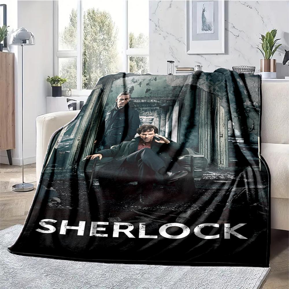 Sherlock Theme Printed Blanket - Perfect for Couch, Bed, Travel & Outdoor Use | Machine Washable, Cozy & Durable.
