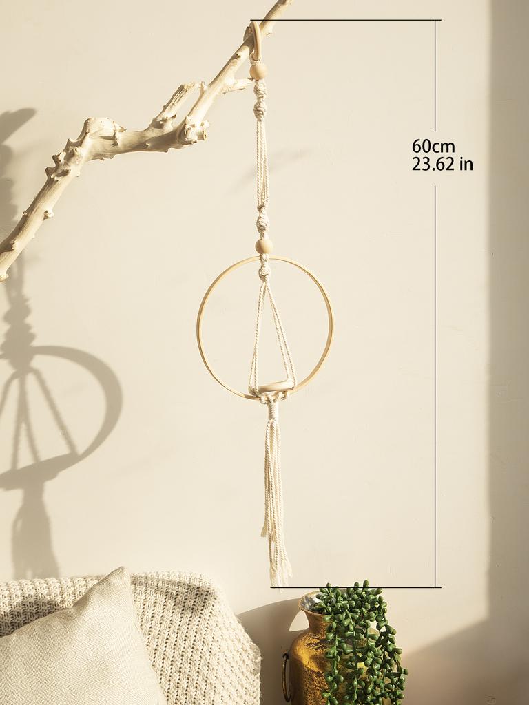 Makramee Luft Hängender Übertopf Blumentöpfe Boho Wohnkultur Seil Pflanzenhalter Gewebter Korb Balkon Garten Schlafzimmer Dekoratives Geschenk