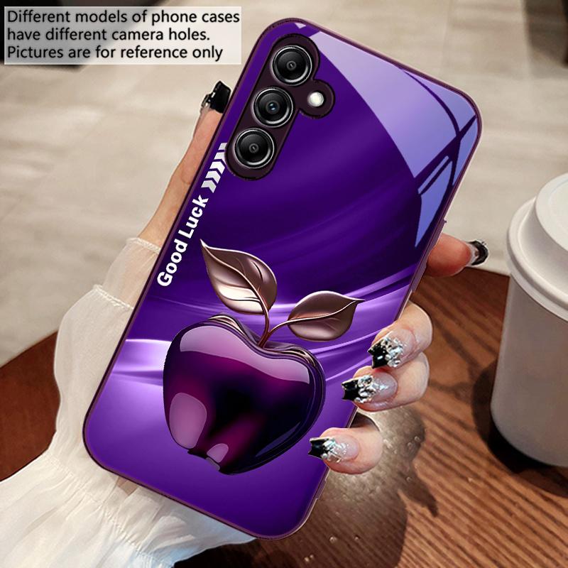 Einfache Schwarze Glücklicher Apfel Für Samsung A 73 72 71 70 56 55 54 53 52 51 50 42 35 34 33 32 31 26 25 24 23 22 30 20 Glas Handyhülle