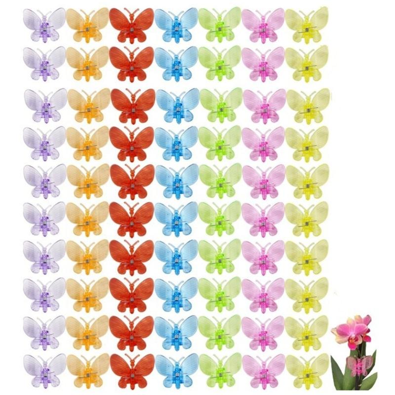70 Peças Clipes de Planta em Forma de Borboleta Braçadeiras de Plástico Pesadas Adequadas para Flores Trepadeiras Orquídeas Suporte Design Anti-Acamamento
