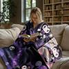 Kuromi Sweet Dark Throw Flannel Fleece Blanket Soft Warm Fluffy Cute Sofa Bed Cover Office Nap Shawl Lightweight Blanket Gift