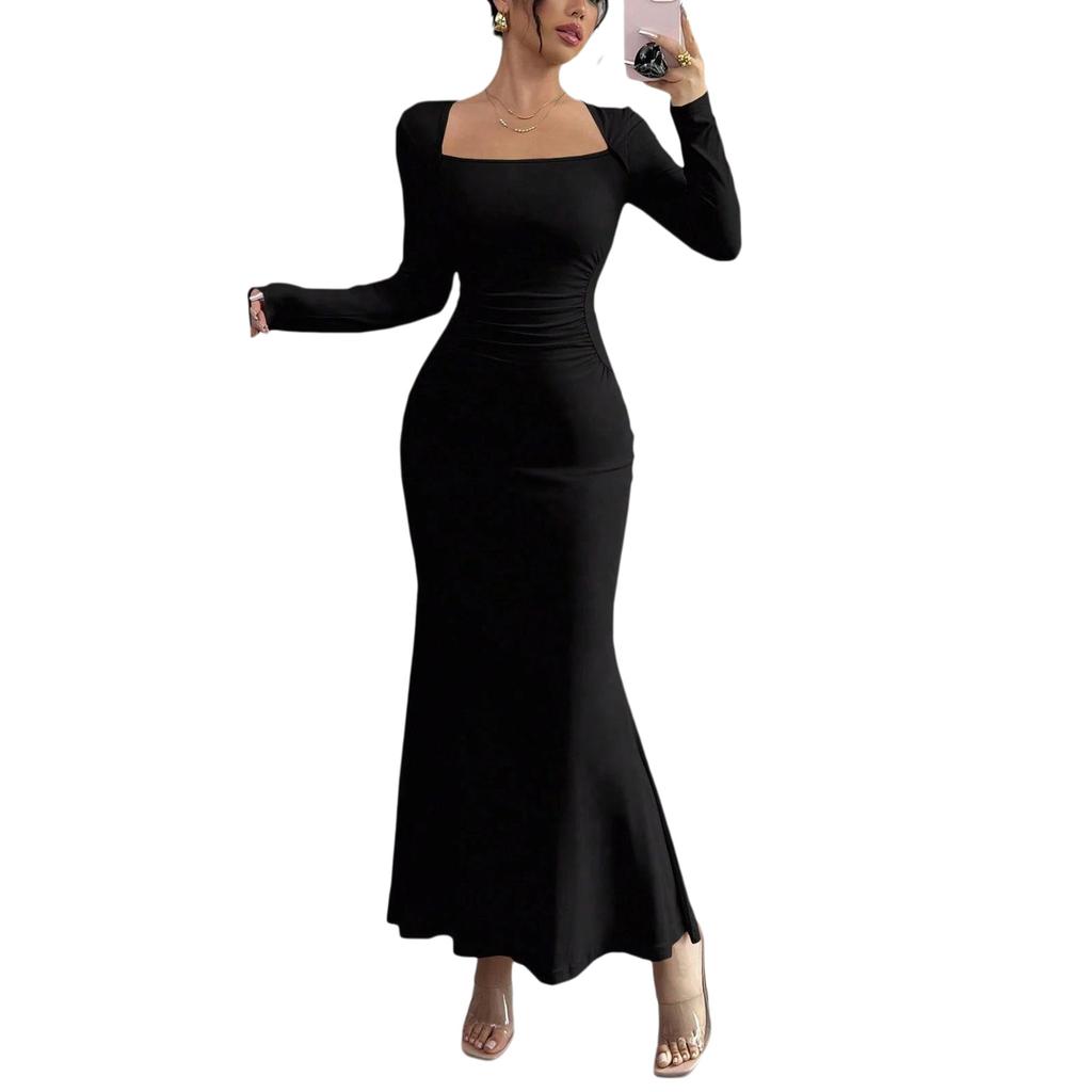 Women's Fashion Long Sleeve Fishtail Long Dress