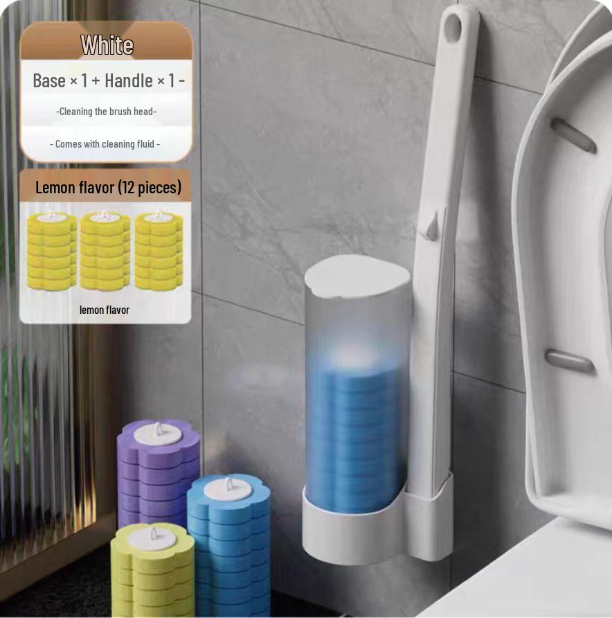 Sterilized Disposable No-Drill Toilet Brush Set for Corner-Free Bathroom Cleaning