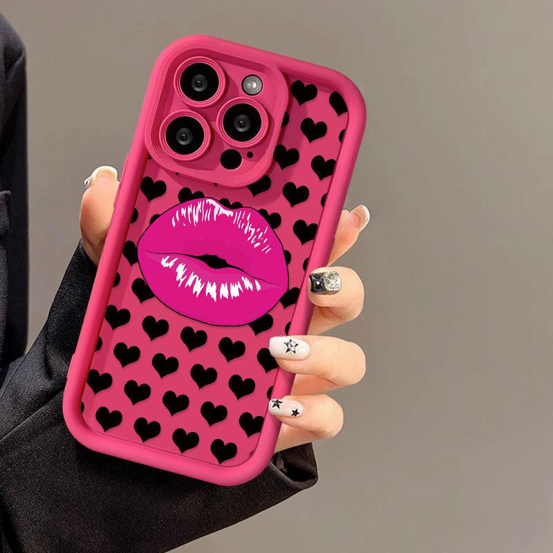 European and American style lip print for iPhone17ProMax mobile phone case 14 Apple 13 matte 12/15 Premium 11