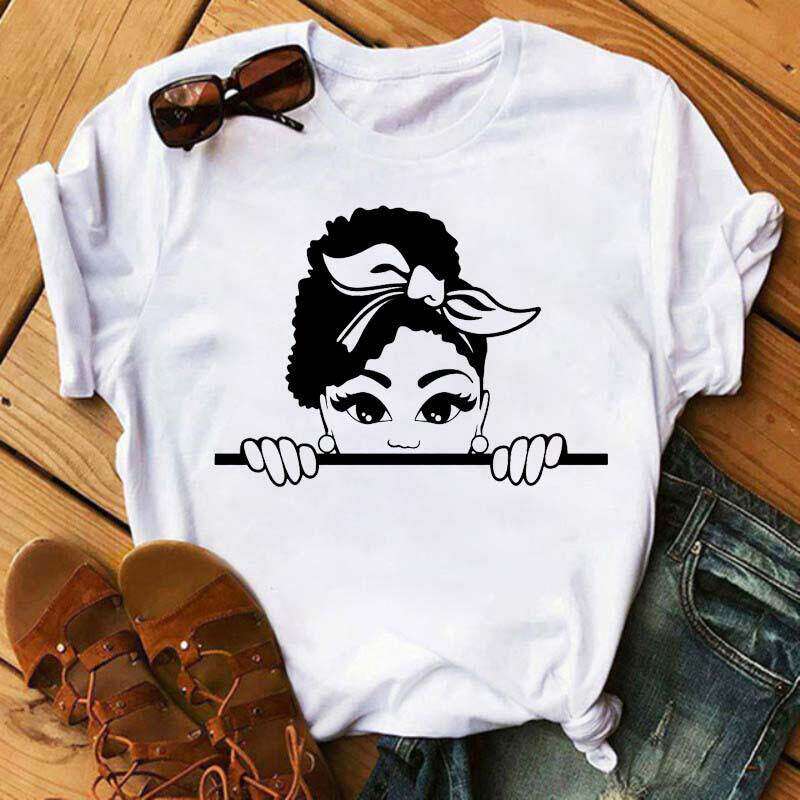 African Girl Tshirt African Girl Crewneck Trendy Casual Fashionable Printed Casual Shortsleeved Childrens And Adult Tshirt
