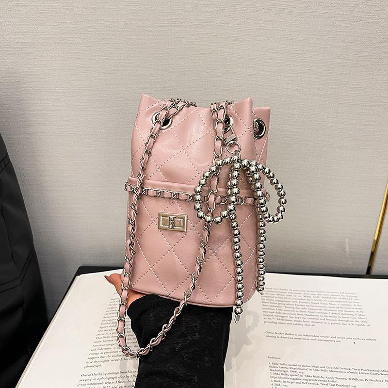 New Niche Design Embroidery Thread Chain Bucket Bag Trendy Shoulder Crossbody Women's Bag
