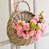 1PC Natural Balcony Flower Basket Garden Wicker Wall Mount Handmade Woven Durable Decorative