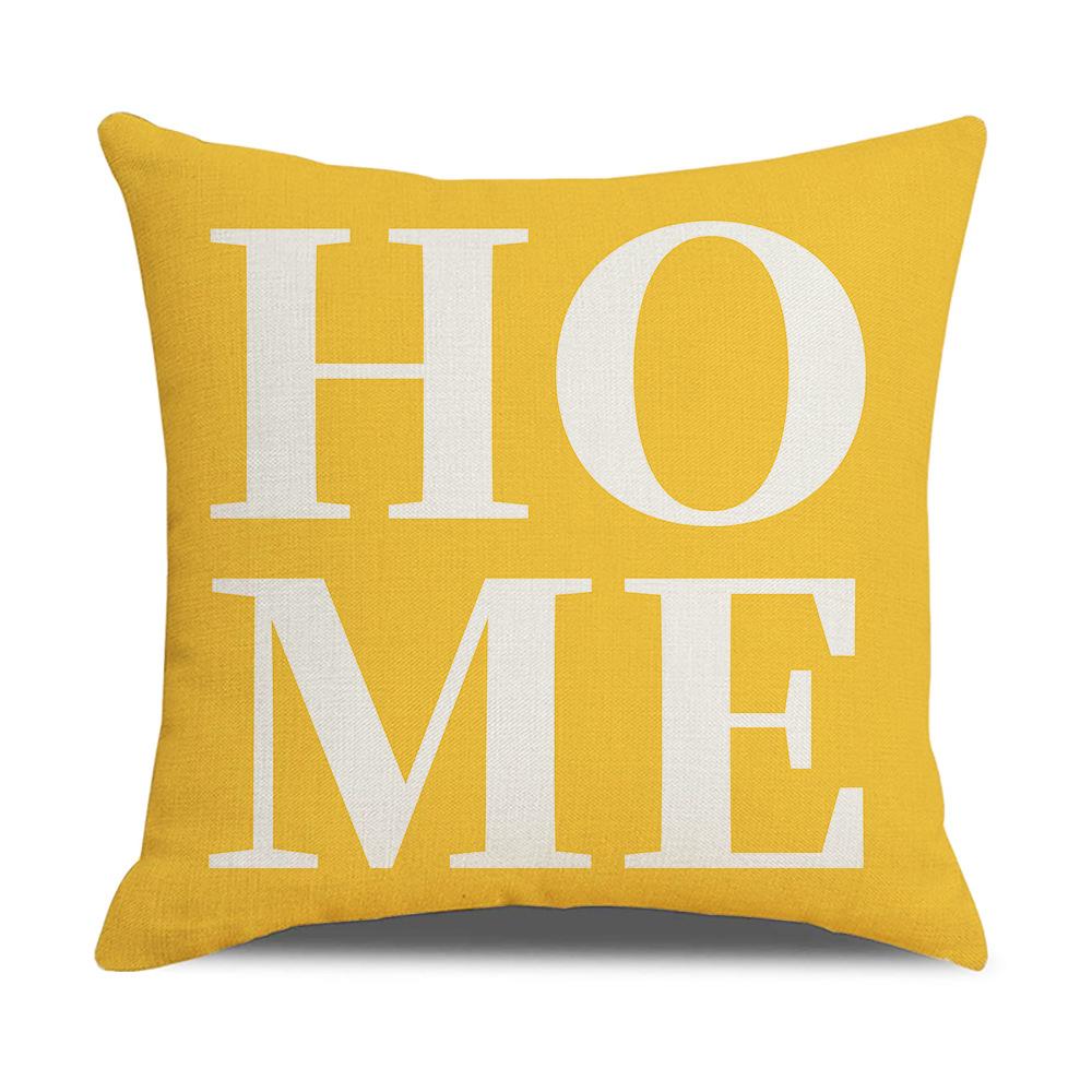 Simple Household Items Letter Geometric Print Square Pillowcase Car Cushion Sofa Pillowcase