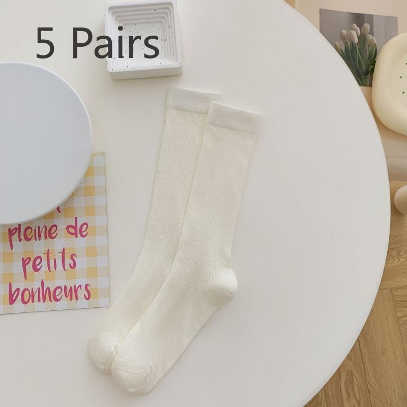 

5 пар женских летних тонких сетчатых дышащих носков средней длины в балетном стиле 5 Pairs слоновая кость