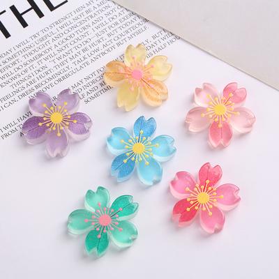 Schönheit Dekoratives Material 5 stücke Tropfen Kleber Handyhülle Haarspange Blumenzubehör Leuchtendes Harz Mode DIY Ornament Kirschblütenbeet