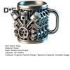 Handmade Coffee Cup V8 Engines Mug for Car Lovers Large Capacity Tea Cup Hot Beverage Mug for Home Office