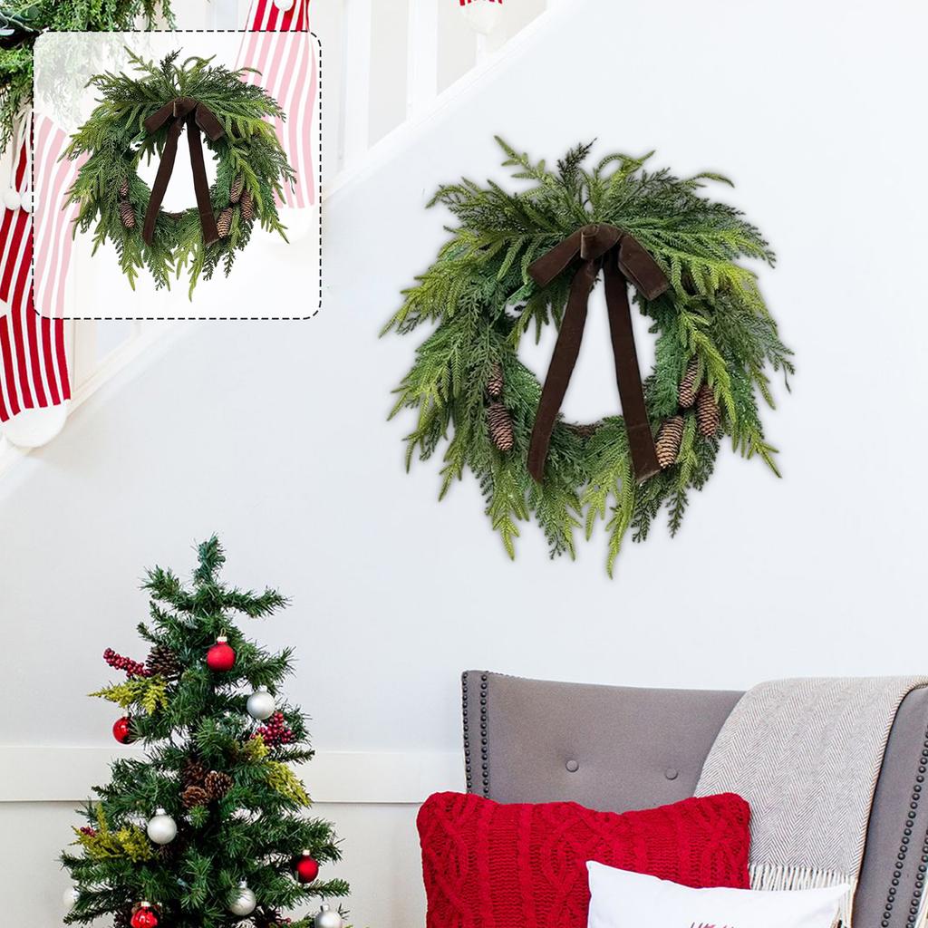 20 palců Umělý zelený olivový věnec s olivovými listy, Pro vchodové dveře Vnitřní Venkovní Domácí Nástěnná Okenní Festivalová Svatba Dekor