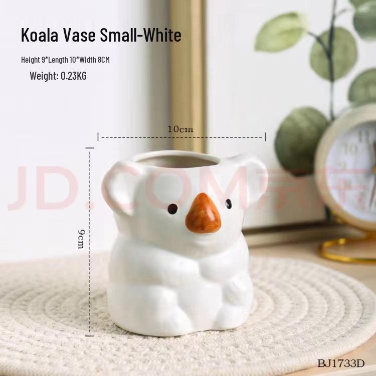 Cute Koala Retro Resin Flower Pot - Succulent Bonsai Holder & Makeup Storage Vase