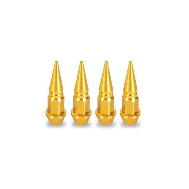 4pcs Car Universal Bullet Head Screws Valve Caps Personalized Modifications Pointed Valve Tips Bicycle and Motorcycle Tires