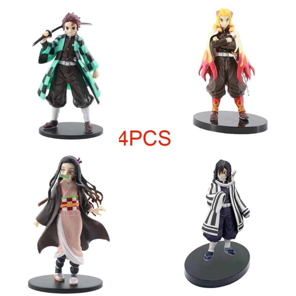 Anime Demon Slayer Figure Kamado Tanjirou Nezuko Action Figures PVC Model Toys Zenitsu Figurine Inosuke Kimetsu No Yaiba Figura