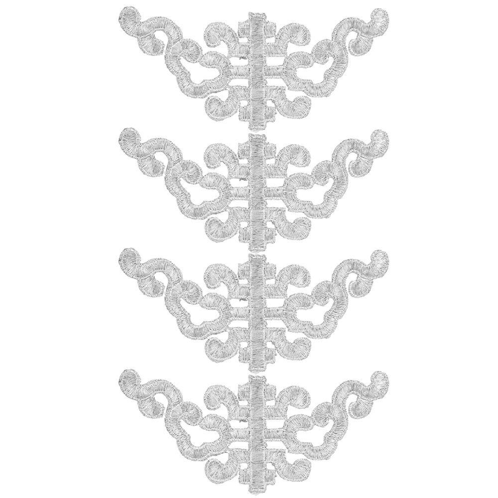 4pcs Gold & Sliver Trimming DIY Applique Patches Iron On Fabric Stickers  DIY Craft Decoration